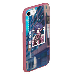 Чехол iPhone 7/8 матовый Токийский гуль Tokyo Ghoul, Тока Киришима Touka Ki, цвет: 3D-малиновый — фото 2