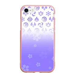 Чехол iPhone 7/8 матовый GENSHIN IMPACT SYMBOL PATTERN SAKURA САКУРА, цвет: 3D-светло-розовый
