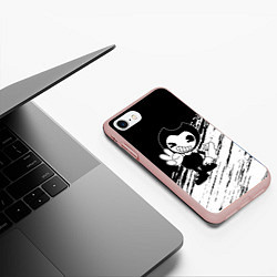 Чехол iPhone 7/8 матовый Bendy and the ink machine - Bendy, цвет: 3D-светло-розовый — фото 2