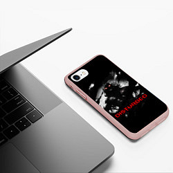 Чехол iPhone 7/8 матовый DISTURBED THE GUY ЛИЦО ДЕМОНА, цвет: 3D-светло-розовый — фото 2