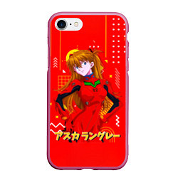 Чехол iPhone 7/8 матовый Аска Лэнгли Сорью Evangelion, цвет: 3D-малиновый