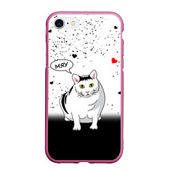 Чехол iPhone 7/8 матовый CAT LOVE, цвет: 3D-малиновый