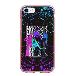 Чехол iPhone 7/8 матовый MANESKIN СОСТАВ, БРЫЗГИ КРАСКИ, цвет: 3D-светло-розовый
