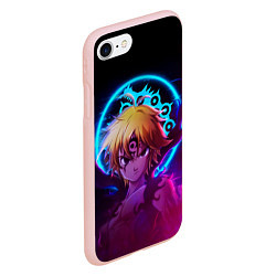 Чехол iPhone 7/8 матовый MELIODAS 7 DAEDLY SINS МЕЛИОДАС, цвет: 3D-светло-розовый — фото 2