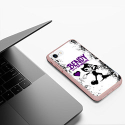 Чехол iPhone 7/8 матовый HEART BENDY AND THE INK MACHINE, цвет: 3D-светло-розовый — фото 2