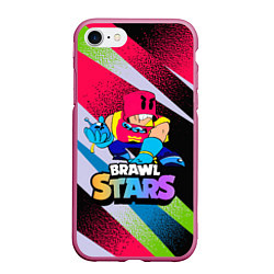 Чехол iPhone 7/8 матовый GROM BRAWLSTARS ART, цвет: 3D-малиновый