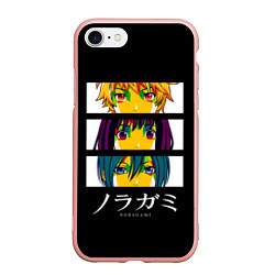 Чехол iPhone 7/8 матовый Юкине, Ики и Ято - Noragami, цвет: 3D-светло-розовый