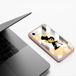 Чехол iPhone 7/8 матовый Bendy and the ink machine bendy, цвет: 3D-светло-розовый — фото 2