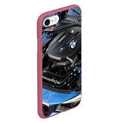 Чехол iPhone 7/8 матовый BMW Engine Twin Power Turbo, цвет: 3D-малиновый — фото 2