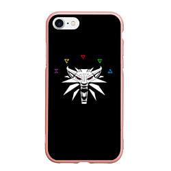 Чехол iPhone 7/8 матовый LOGO THE WITCHER, цвет: 3D-светло-розовый