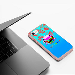 Чехол iPhone 7/8 матовый 6IX9INE tropical, цвет: 3D-светло-розовый — фото 2