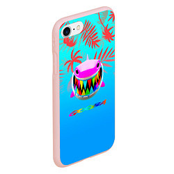 Чехол iPhone 7/8 матовый 6IX9INE tropical, цвет: 3D-светло-розовый — фото 2