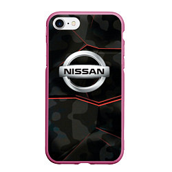 Чехол iPhone 7/8 матовый Nissan xtrail, цвет: 3D-малиновый