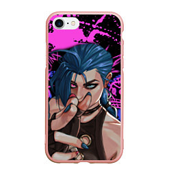 Чехол iPhone 7/8 матовый Arcane League Of Legends JINX ПАУДЕР, цвет: 3D-светло-розовый