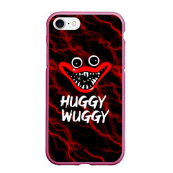 Чехол iPhone 7/8 матовый Huggy Wuggy гроза, цвет: 3D-малиновый