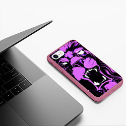 Чехол iPhone 7/8 матовый Neon pink lion, цвет: 3D-малиновый — фото 2