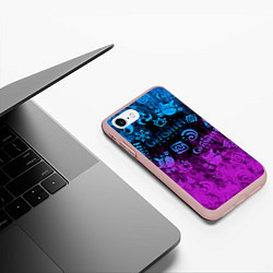Чехол iPhone 7/8 матовый Genshin Impact - Огонь, цвет: 3D-светло-розовый — фото 2