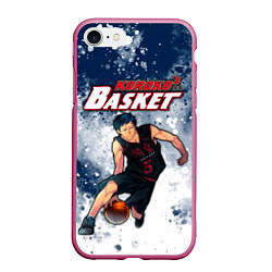 Чехол iPhone 7/8 матовый Kuroko no Basuke, Aomine Daiki Дайки Аомине, цвет: 3D-малиновый