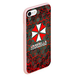 Чехол iPhone 7/8 матовый Umbrella Corporation соты, цвет: 3D-светло-розовый — фото 2