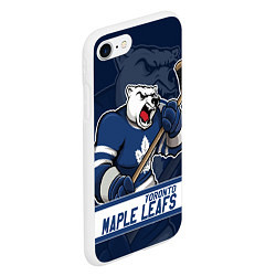 Чехол iPhone 7/8 матовый Торонто Мейпл Лифс, Toronto Maple Leafs Маскот, цвет: 3D-белый — фото 2