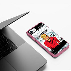 Чехол iPhone 7/8 матовый Джонни Лоуренс Кобра Кай Cobra Kai, цвет: 3D-малиновый — фото 2