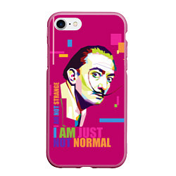 Чехол iPhone 7/8 матовый Salvador Dali: I am just not normal, цвет: 3D-малиновый