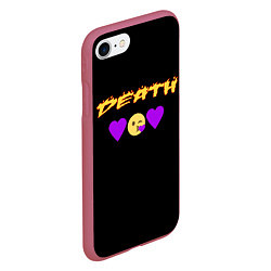 Чехол iPhone 7/8 матовый Смерть сердечки, цвет: 3D-малиновый — фото 2