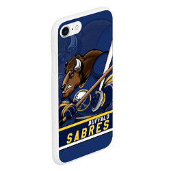 Чехол iPhone 7/8 матовый Баффало Сейберз, Buffalo Sabres, цвет: 3D-белый — фото 2