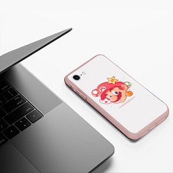Чехол iPhone 7/8 матовый Милаха Марио, цвет: 3D-светло-розовый — фото 2