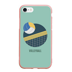 Чехол iPhone 7/8 матовый Volleyball Спорт, цвет: 3D-светло-розовый