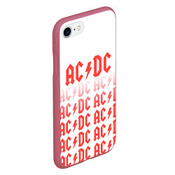 Чехол iPhone 7/8 матовый Acdc Паттерн, цвет: 3D-малиновый — фото 2