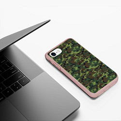 Чехол iPhone 7/8 матовый Камуфляж Нато Вудленд woodland, цвет: 3D-светло-розовый — фото 2