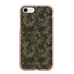 Чехол iPhone 7/8 матовый Абстрактный Охотничий Камуфляж, цвет: 3D-светло-розовый