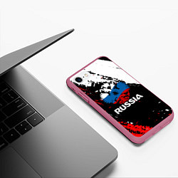 Чехол iPhone 7/8 матовый Russia Герб в цвет Флага, цвет: 3D-малиновый — фото 2