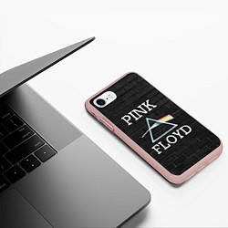 Чехол iPhone 7/8 матовый PINK FLOYD LOGO - ПИНК ФЛОЙД ЛОГОТИП, цвет: 3D-светло-розовый — фото 2