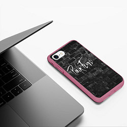 Чехол iPhone 7/8 матовый PINK FLOYD - ПИНК ФЛОЙД КИРПИЧНАЯ СТЕНА, цвет: 3D-малиновый — фото 2