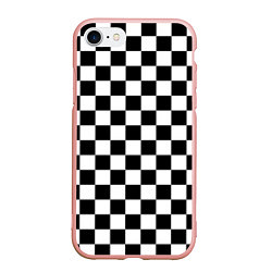 Чехол iPhone 7/8 матовый Chess Squares Cubes, цвет: 3D-светло-розовый