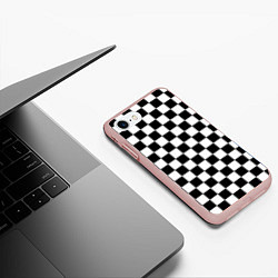 Чехол iPhone 7/8 матовый Chess Squares Cubes, цвет: 3D-светло-розовый — фото 2