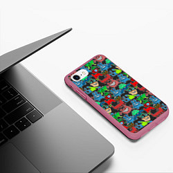 Чехол iPhone 7/8 матовый Это же чудики!, цвет: 3D-малиновый — фото 2
