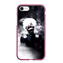 Чехол iPhone 7/8 матовый Токийский Гуль в Дыму Tokyo Ghoul Smoke, цвет: 3D-малиновый