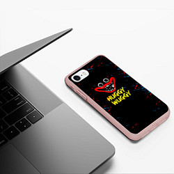 Чехол iPhone 7/8 матовый Poppy Playtime Поппи Плейтайм huggy wuggy, цвет: 3D-светло-розовый — фото 2