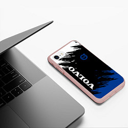 Чехол iPhone 7/8 матовый Volvo - Texture, цвет: 3D-светло-розовый — фото 2