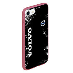 Чехол iPhone 7/8 матовый Volvo капли и брызги красок, цвет: 3D-малиновый — фото 2