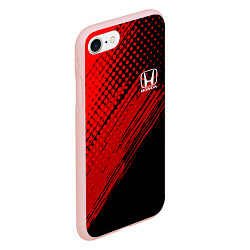 Чехол iPhone 7/8 матовый Honda - Red texture, цвет: 3D-светло-розовый — фото 2