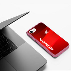 Чехол iPhone 7/8 матовый Honda - Red, цвет: 3D-малиновый — фото 2