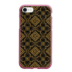 Чехол iPhone 7/8 матовый Versace classic pattern, цвет: 3D-малиновый