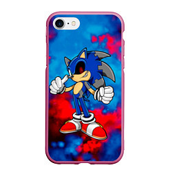 Чехол iPhone 7/8 матовый СОНИК EXE SONIC, цвет: 3D-малиновый