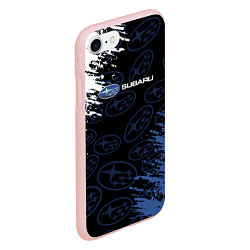 Чехол iPhone 7/8 матовый Subaru - Logo pattern, цвет: 3D-светло-розовый — фото 2