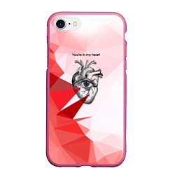 Чехол iPhone 7/8 матовый Youre in my heart, цвет: 3D-малиновый