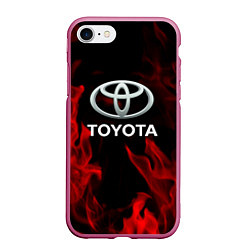 Чехол iPhone 7/8 матовый Toyota Red Fire, цвет: 3D-малиновый